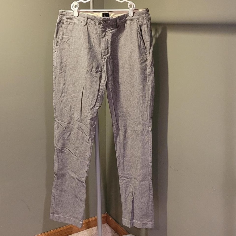 J.Crew 770‎ Straight Fit Stretch Cotton Pants Men's 33x34 Gray